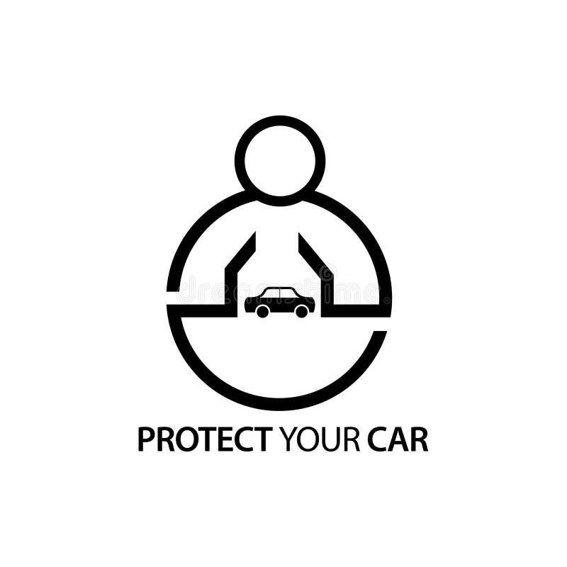 People With Car Icon Concept Of Protect Your Car Stock Vector