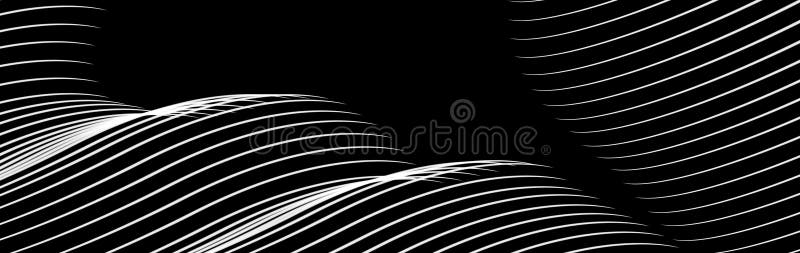 Model de undă alb-negru pentru fundal abstract. fundal abstract. linii subțiri cu iluzie optică royalty free illustration