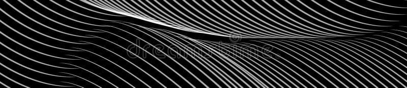 Model de undă alb-negru pentru fundal abstract. fundal abstract. linii subțiri cu iluzie optică stock illustration