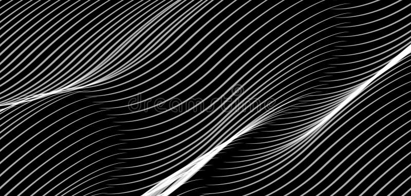 Model de undă alb-negru pentru fundal abstract. fundal abstract. linii subțiri cu iluzie optică vector illustration