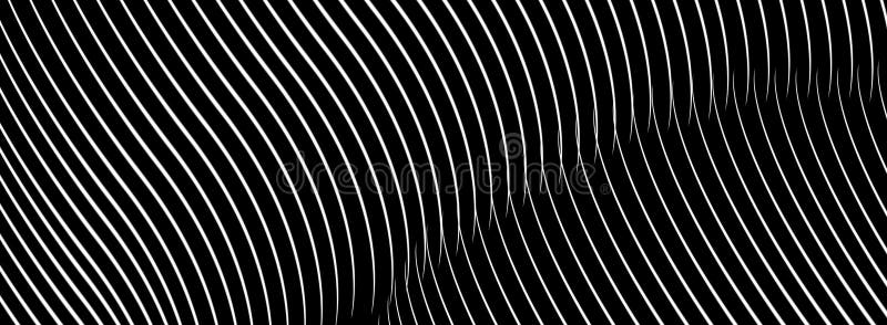 Model de undă alb-negru pentru fundal abstract. fundal abstract. linii subțiri cu iluzie optică. tipar abstract. textură cu curbe ondulate. caracteristică imagine cu benzi psihedelice.