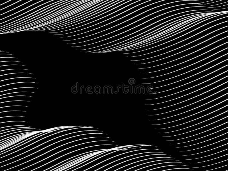 Model de undă alb-negru pentru fundal abstract. fundal abstract. linii subțiri cu iluzie optică stock illustration