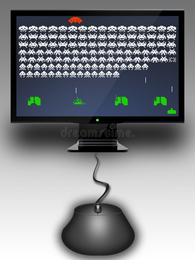 On line arcade game stock illustration