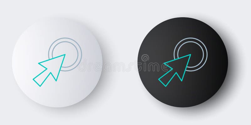Line Arrow cursor icon isolated on grey background. Colorful outline concept. Vector stock illustration