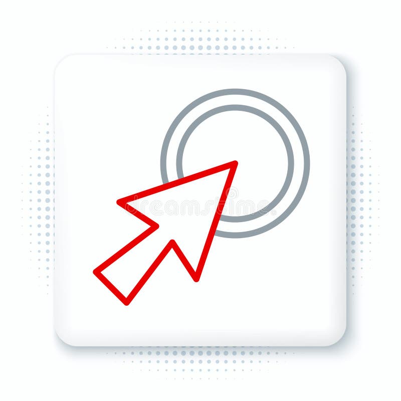 Line Arrow cursor icon isolated on white background. Colorful outline concept. Vector stock illustration