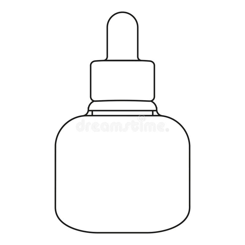 Line art black and white beauty serum. Cosmetic bottle with essential oil. Valentine themed vector illustration for stamp, label, certificate, badge, brochure royalty free illustration Line art black and white beauty serum. Cosmetic bottle with essential oil. Valentine themed vector illustration for stamp, label, certificate, badge, brochure royalty free illustration