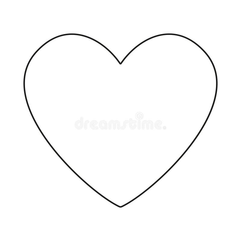 Line art black and white heart symbol vector illustration