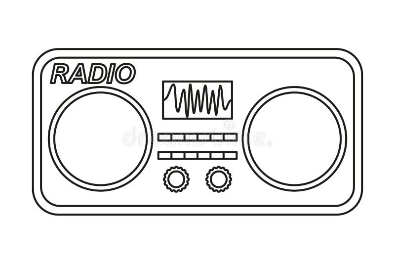 radio clip art black and white