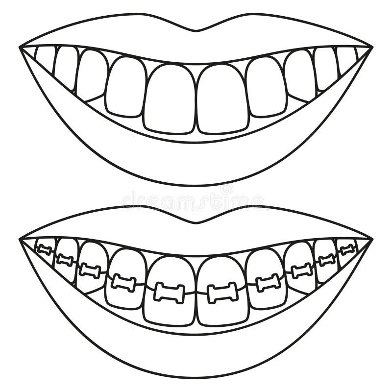 Beautiful smile with healthy teeth linear icon. Thin line