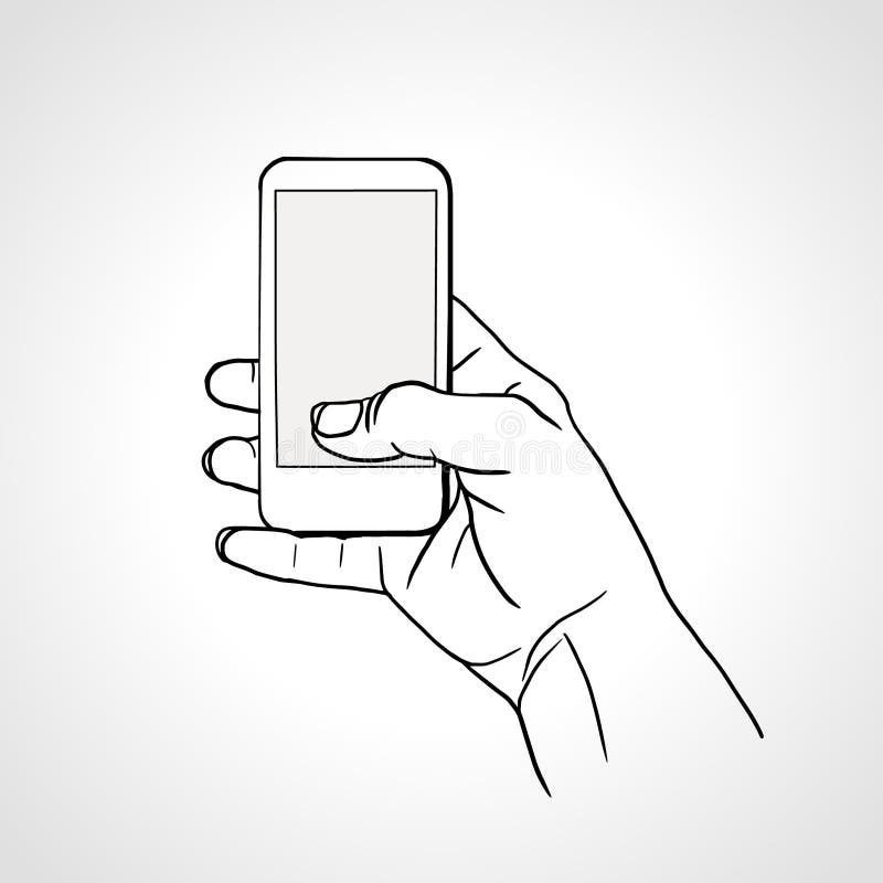 Mobile Phone Drawing Stock Illustration - Download Image Now - Mobile Phone,  Sketch, Drawing - Activity - iStock