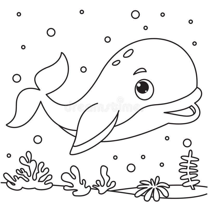 Line Art Drawing for Kids Coloring Page Stock Vector - Illustration of ...