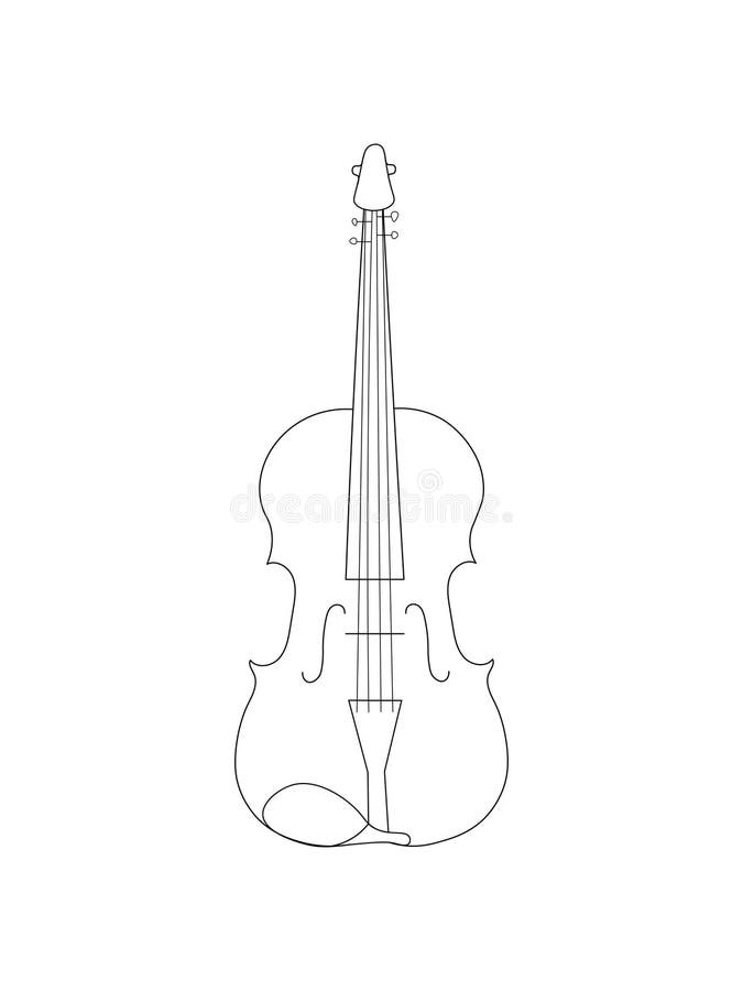 Double Bass Line Art - Openclipart