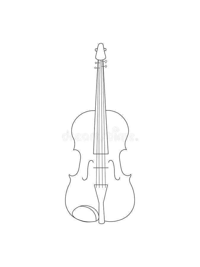 Vector Drawing Double Bass with a Bow Stock Illustration - Illustration of  fiddle, culture: 39335362