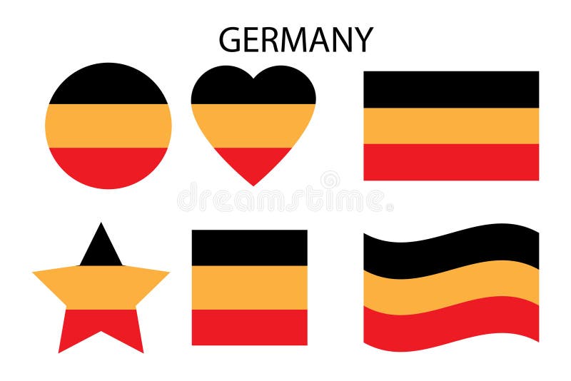 Line Art Flag of Germany Figures. Geometric Design. Vector Illustration