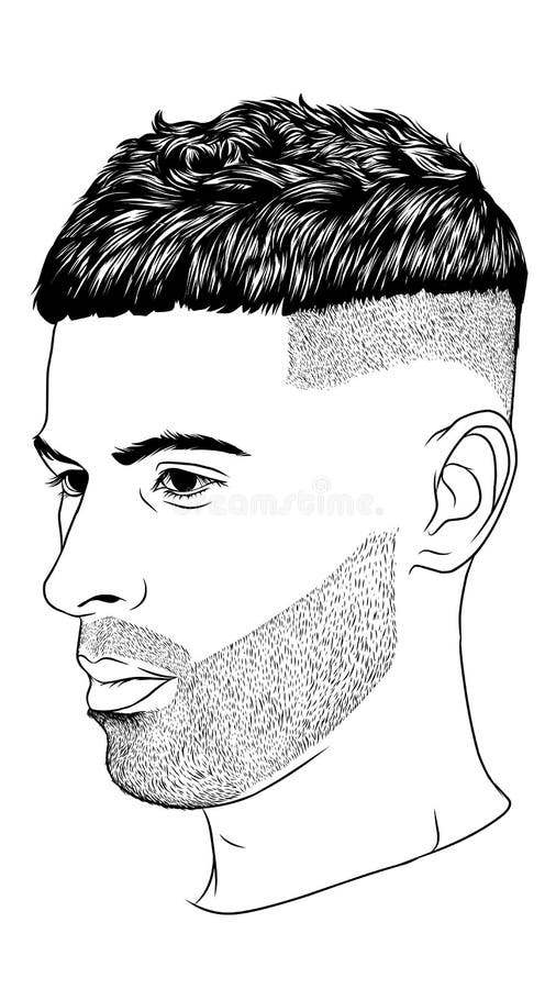 Line Art Hair Style Artistict Stock Illustration - Illustration of style,  hairstyle: 124185029