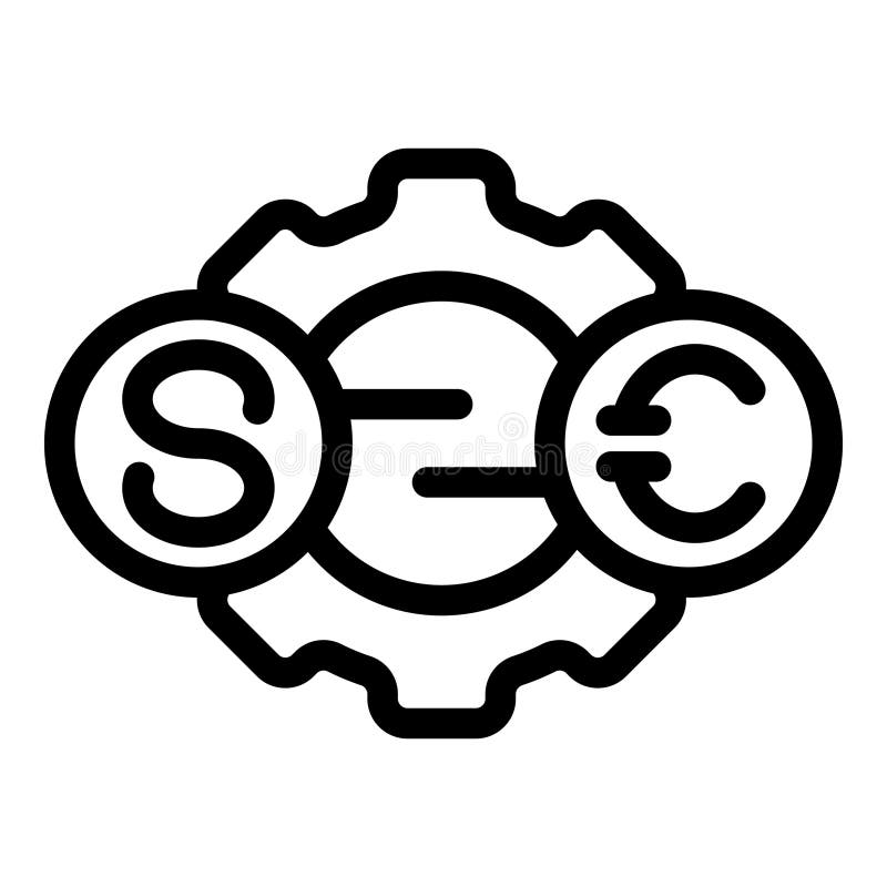 Line Art Icon Of A Currency Exchange Mechanism Converting Dollars To line-art-icon-of-a-currency-exchange-mechanism-converting-dollars-to