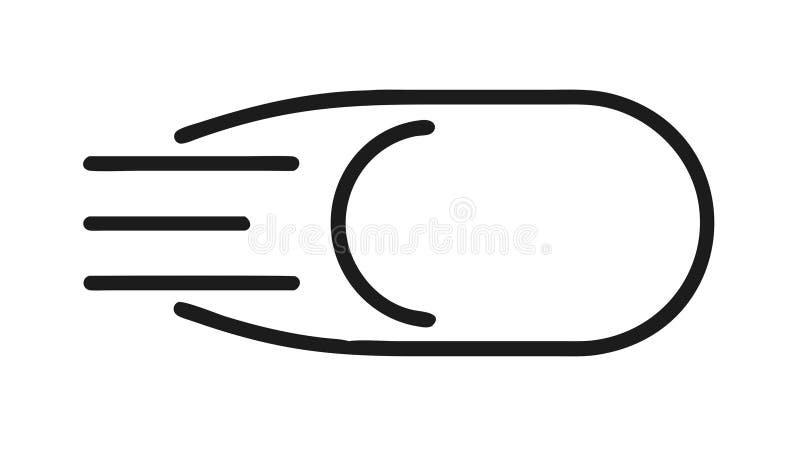 Line Art Icon eines schnellen Objekts oder Komet Motion Vektor Design Generative AI stock abbildung