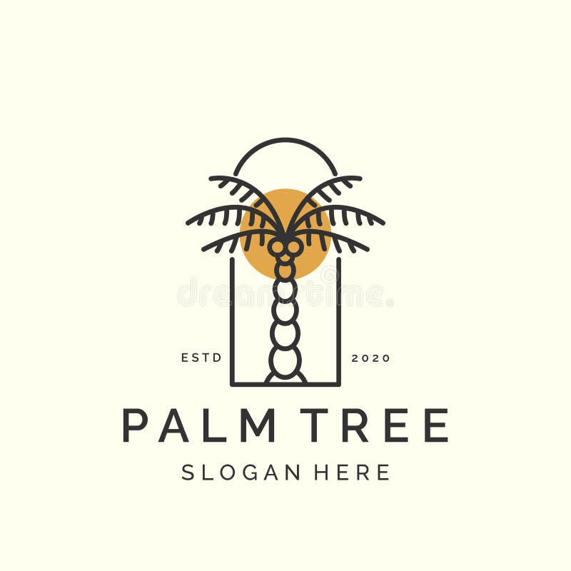 Coconut Tree Logo Minimalist Stock Illustrations – 815 Coconut Tree ...