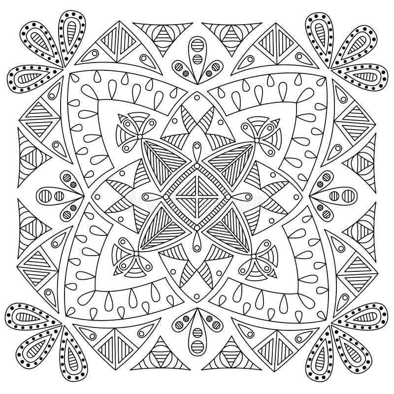 vector mandala for coloring book isolated round pattern