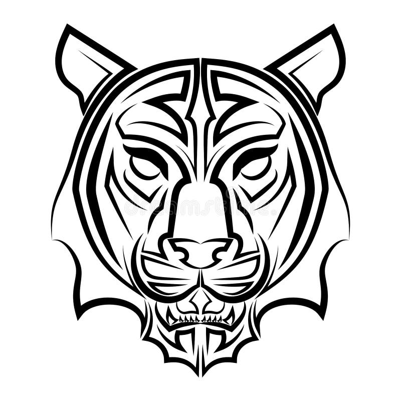 Line Art of Tiger Head Good Use for Symbol Mascot Icon Avatar Tattoo T ...