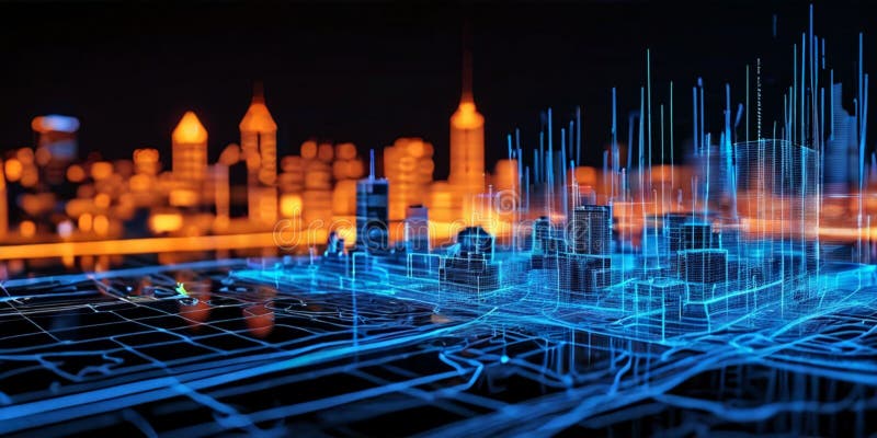 Line-based Glowing Forbidden City on Translucent Backgroun stock illustration