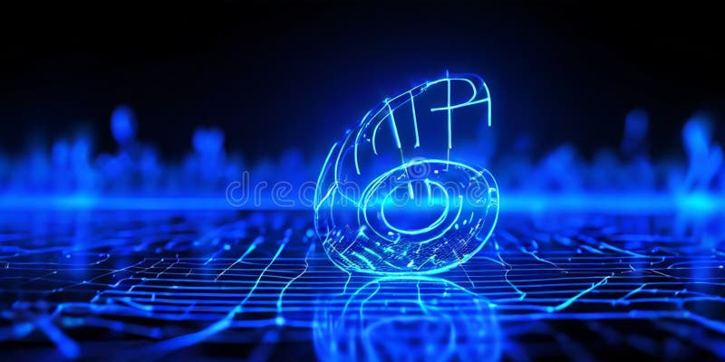 Line-based visualization glowing music note royalty free illustration
