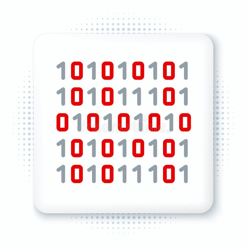 Line Binary Code Icon Isolated on White Background. Colorful Outline ...