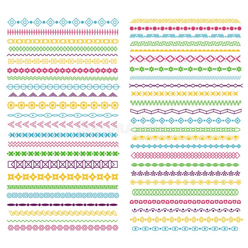 Line Borders Color Pattern Dividers With Lines Circles And
