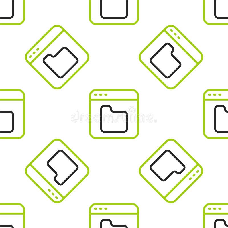Line Browser files icon isolated seamless pattern on white background. Vector stock illustration