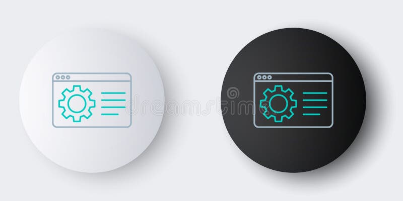 Line Browser setting icon isolated on grey background. Adjusting, service, maintenance, repair, fixing. Colorful outline stock illustration