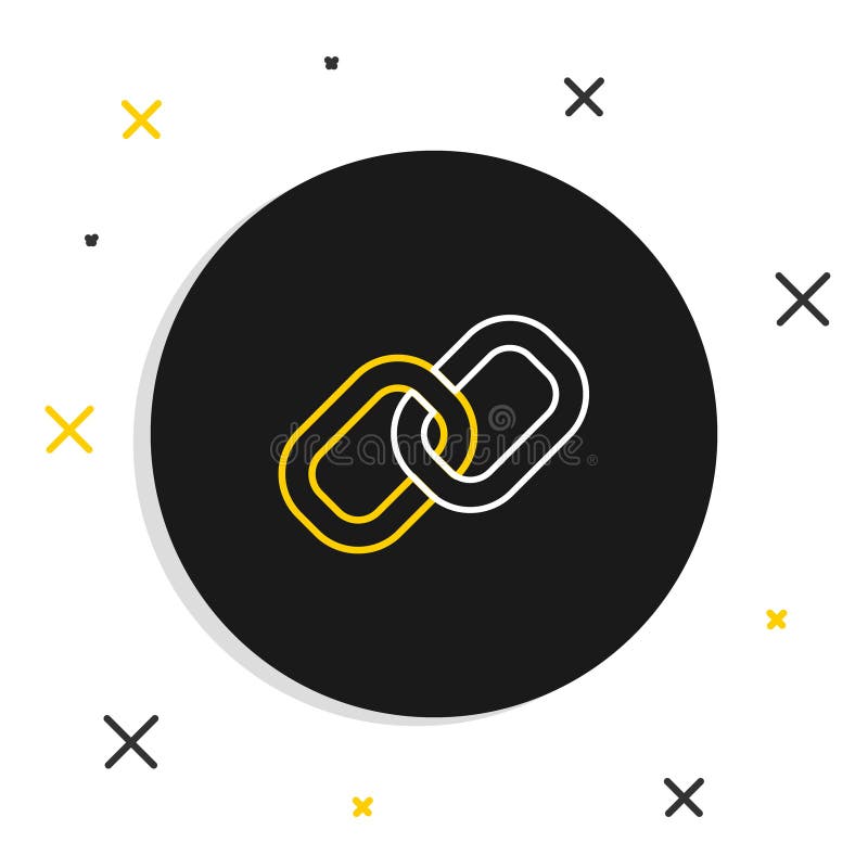 Line Chain Link Icon Isolated on White Background. Link Single