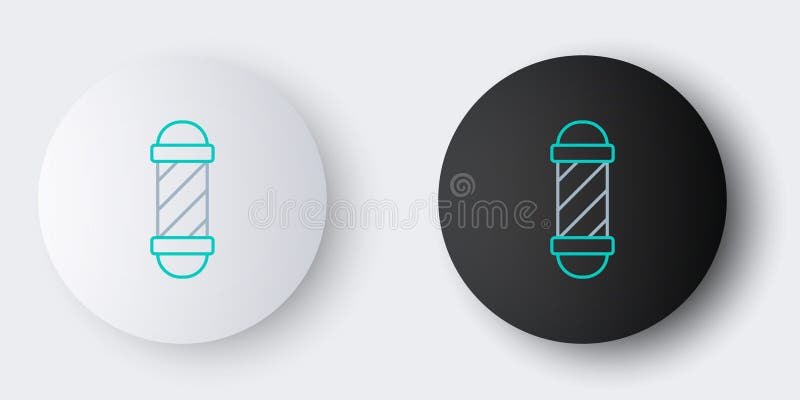 Line Classic Barber Shop Pole Icon isoliert auf grauem Hintergrund. Stabsymbol. Farbliches Konzept. Vector lizenzfreie abbildung