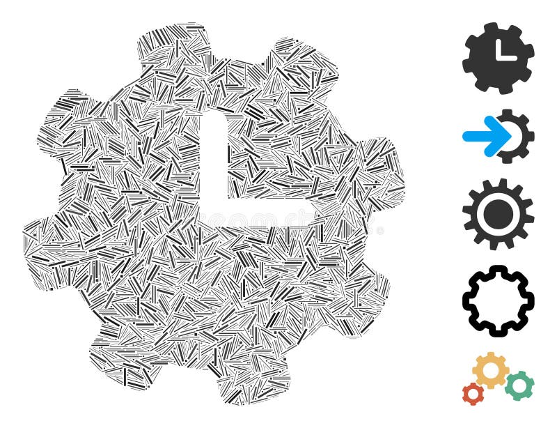 Line Collage Time Settings vector illustration