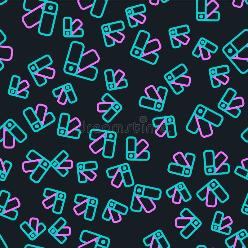 Line Color palette guide icon isolated seamless pattern on black background. Vector Illustration royalty free illustration