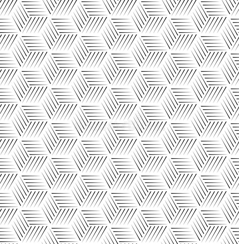 Line cube seamless pattern on white background. Vector geometric cube of seamless texture