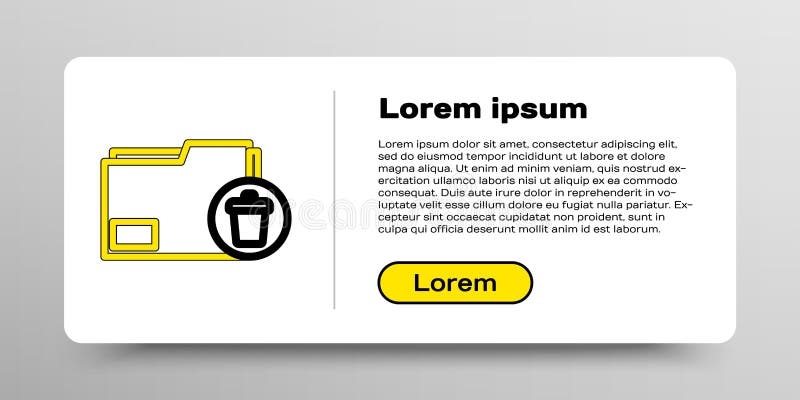Line Delete folder icon isolated on white background. Delete or error folder. Close computer information folder stock illustration