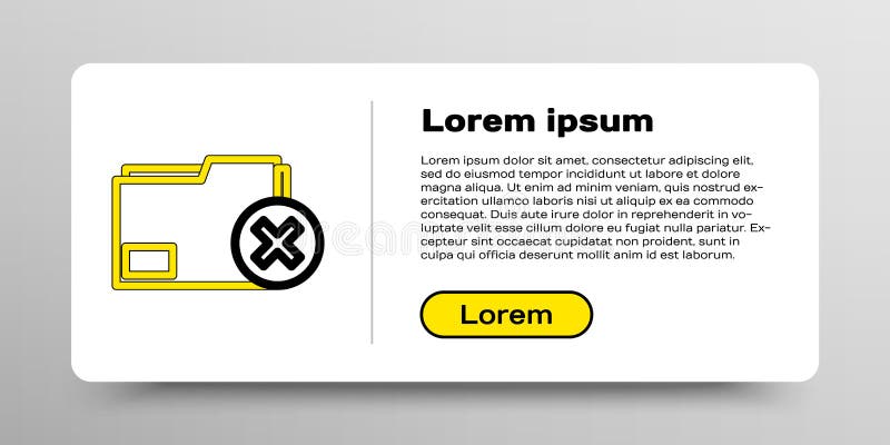 Line Delete folder icon isolated on white background. Delete or error folder. Close computer information folder vector illustration