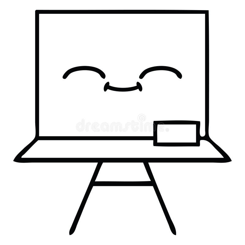 Line Drawing Cartoon Chalkboard Stock Vector Illustration of office