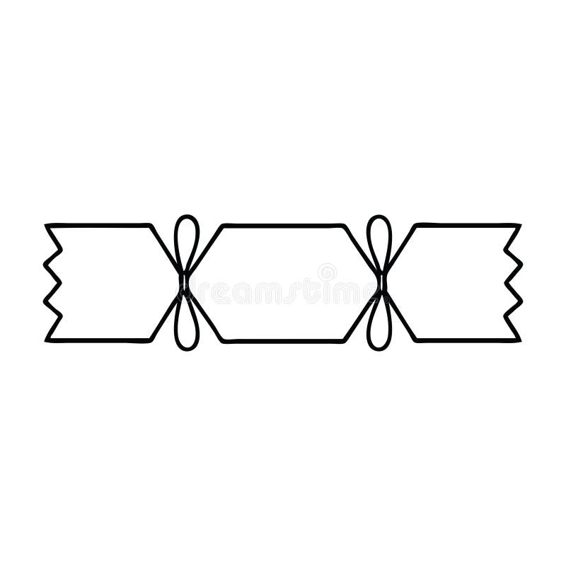 line drawing cartoon of a christmas cracker