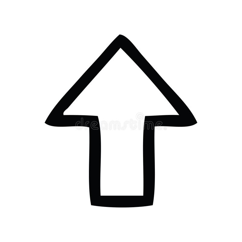 line drawing cartoon of a directional arrow