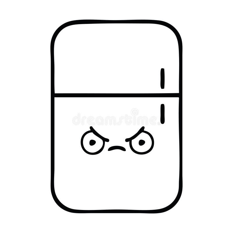 Line Drawing Cartoon Fridge Freezer Stock Vector Illustration of goods, american 147726730