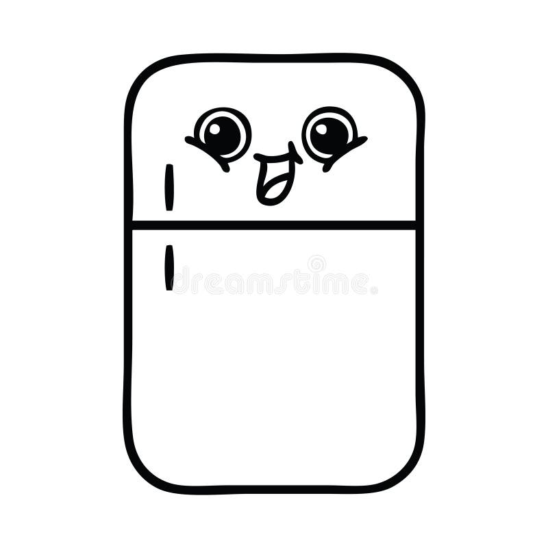 Line Drawing Cartoon Fridge Freezer Stock Vector Illustration of line, cartoon 149243991