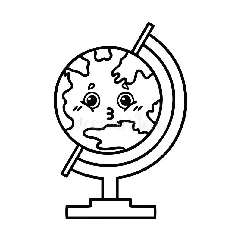 Line Drawing Cartoon Globe of the World Stock Vector - Illustration of quirky, science: 149282500 Line Drawing Cartoon Globe of the World Stock Vector - Illustration of quirky, science: 149282500