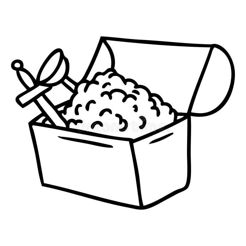 line drawing doodle of a treasure chest