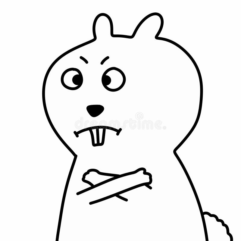 Desen în linie desen desen animat amuzant iepure de desen animat vector illustration