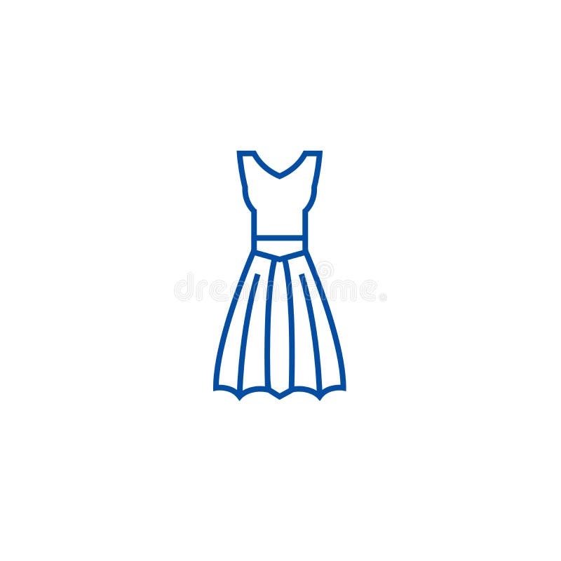 A Line Dress Line Icon, Outline Sign, Linear Symbol, Vector, Flat ...