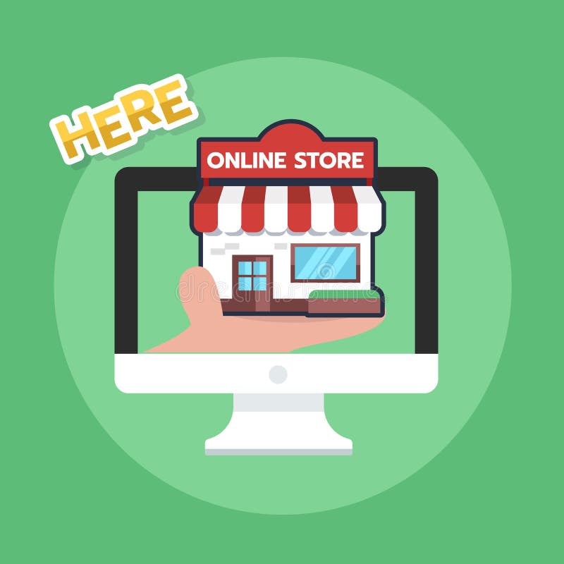 On-line-Einkaufskonzepthandholdingspeicher-Ikonendesign mit Kartenanwendungshintergrund auf Bildschirm stock abbildung On-line-Einkaufskonzepthandholdingspeicher-Ikonendesign mit Kartenanwendungshintergrund auf Bildschirm stock abbildung