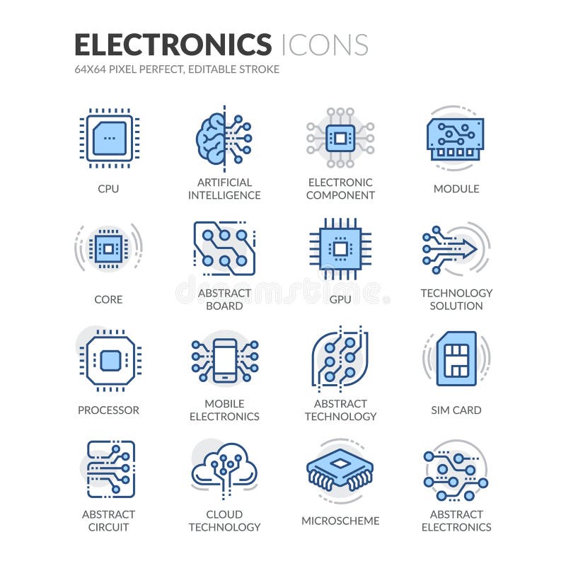 Line Electronics Icons