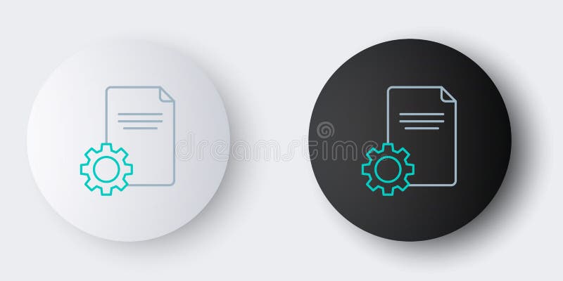 Line File document icon isolated on grey background. Adjusting, service, setting, maintenance, repair, fixing. Colorful royalty free illustration