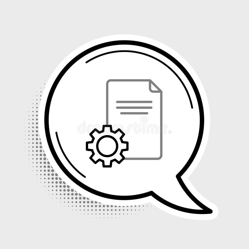 Line File document icon isolated on grey background. Adjusting, service, setting, maintenance, repair, fixing. Colorful vector illustration